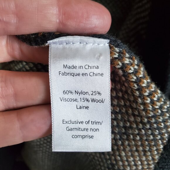 LEFT ON HOUSTON Plaid Wool Blend Long Cardigan Open Front Academia Womens Medium - Picture 9 of 12